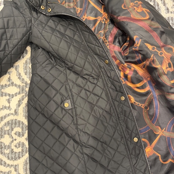 Ralph Lauren Black Women's Faux-Suede-Trim Quilted coat - Picture 6 of 9